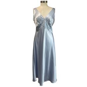 Sensara Light Blue Romantic Midi Slip Dress Size Large